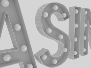 casino sign with bulb 3D 模型