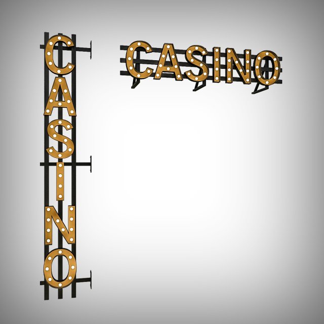 casinor bulb sign 3D Model .c4d .max .obj .3ds .fbx .stl .blend 