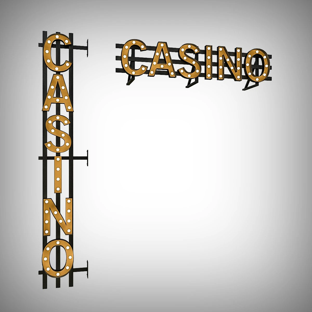casinor bulb sign 3D Model .c4d .max .obj .3ds .fbx .stl .blend