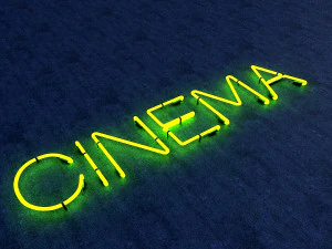 неоновий знак кіно 3D Модель
