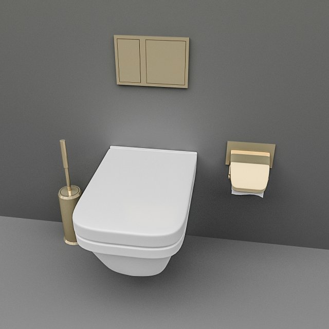toilet set 3D Model .c4d .max .obj .3ds .fbx .stl .blend 