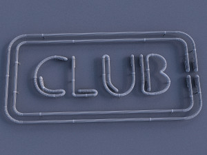 club neon sign Modelo 3D