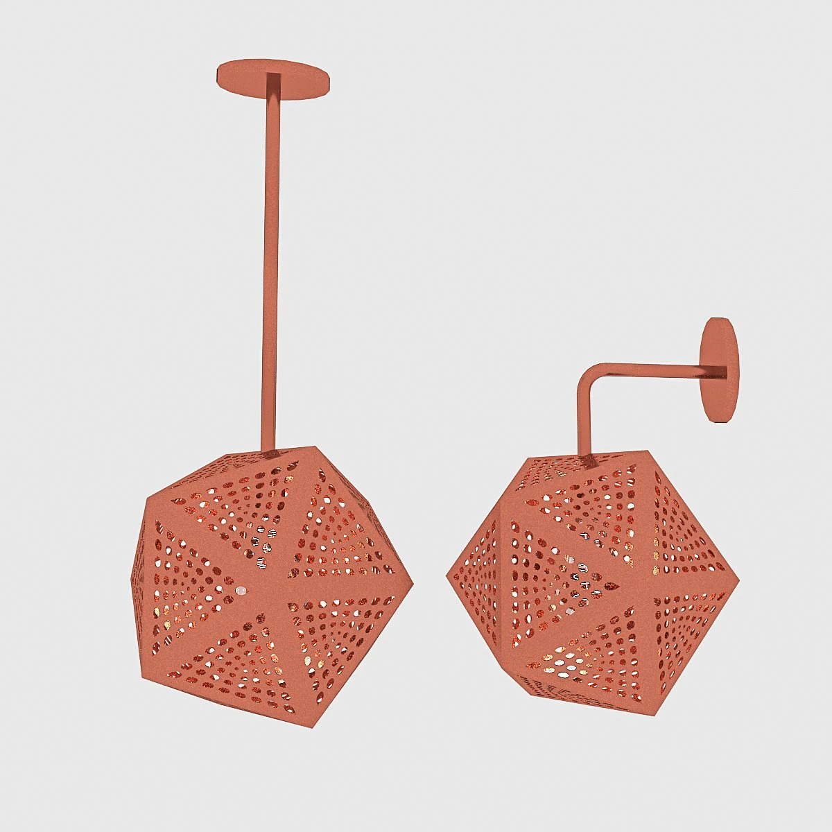 bronze loft lamp set 3D Model .c4d .max .obj .3ds .fbx .stl .blend 