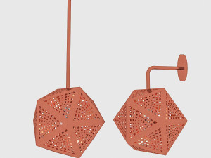 bronze loft lamp set 3D मॉडल