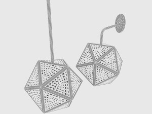 bronze loft lamp set 3D 模型