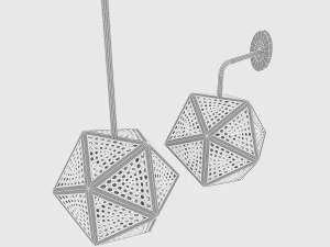 bronze loft lamp set 3D Model