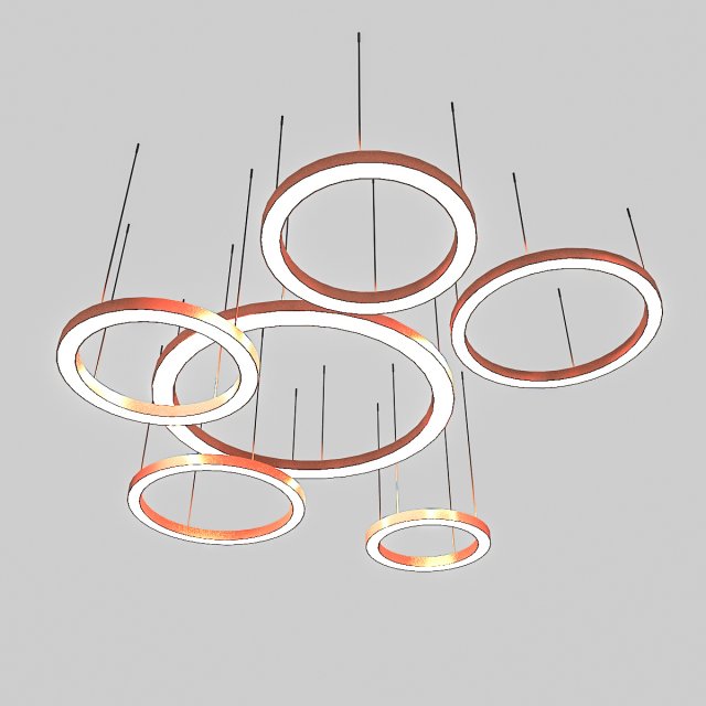 3d circle lamp set 3D 모델 .c4d .max .obj .3ds .fbx .stl .blend 