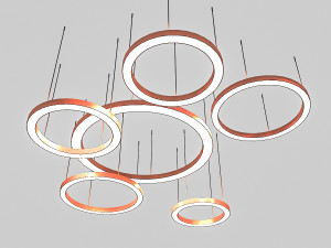 3d circle lamp set 3D Model