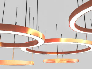 3d circle lamp set 3D Model