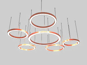 3d circle lamp set 3D Model