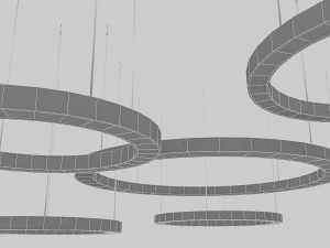 3d circle lamp set 3D Model