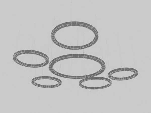 3d circle lamp set 3D Model
