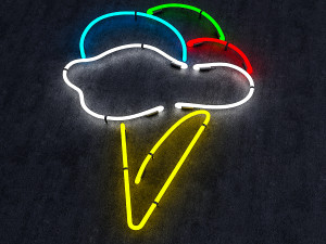 ice cream neon sign 3Dモデル