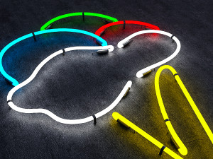 ice cream neon sign 3D Model