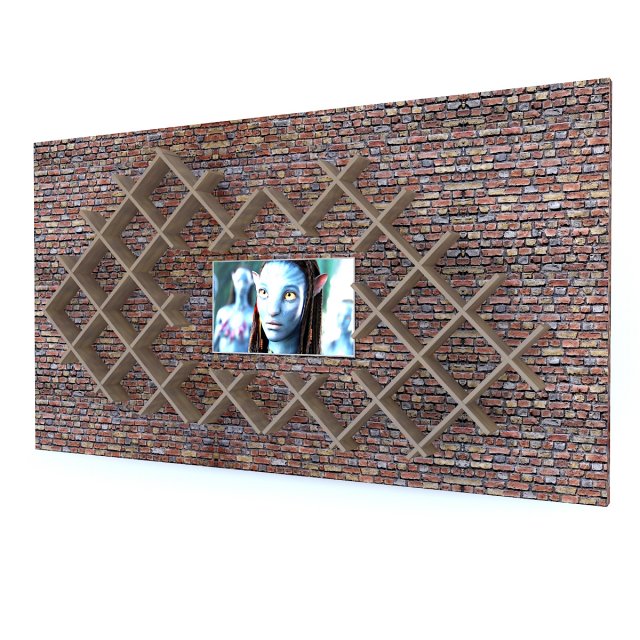 Shelf and television 3D Model .c4d .max .obj .3ds .fbx .stl .blend 