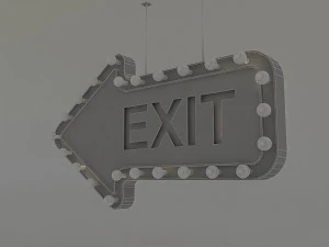 light bulb loft exit signage 3D Model