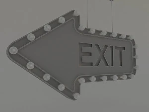 light bulb loft exit signage 3D Model