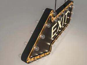 light bulb loft exit signage 3D Model