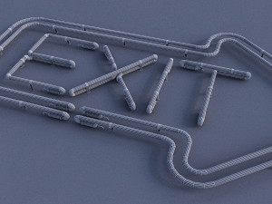 exit neon sign 3D Модель