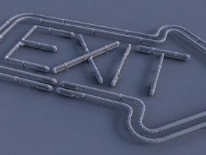exit neon sign 3D Model