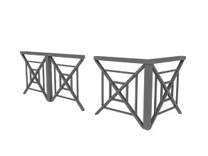 3d black railing modular Model 3D