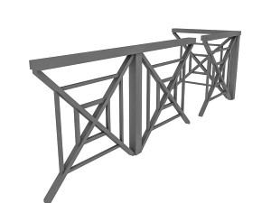 3d black railing modular Model 3D