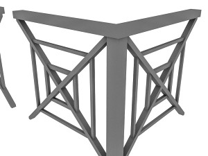 3d black railing modular Model 3D