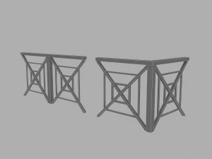 Barandilla modular negra 3d Modelo 3D
