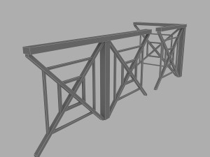 3d black railing modular Model 3D