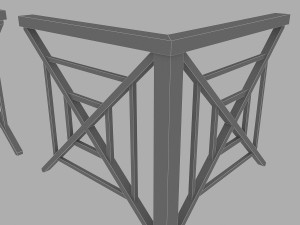 3d black railing modular Model 3D