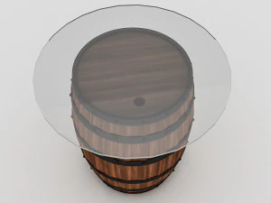 cask table bistro 3D Model