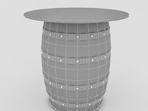cask table bistro Modèle 3D