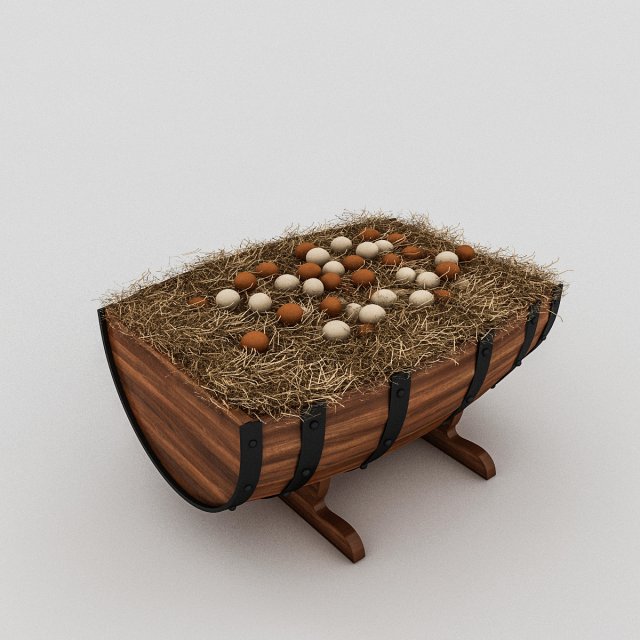 barrels and organic eggs 3D Модель .c4d .max .obj .3ds .fbx .stl .blend 