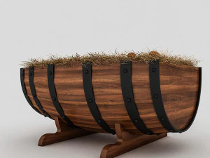 barrels and organic eggs 3D Model