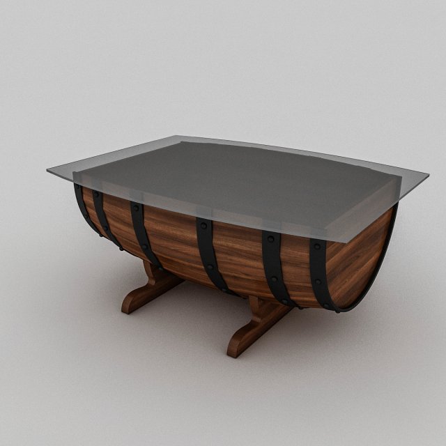 cask table 3D Model .c4d .max .obj .3ds .fbx .stl .blend 