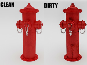 dirty fire hydrant Modello 3D