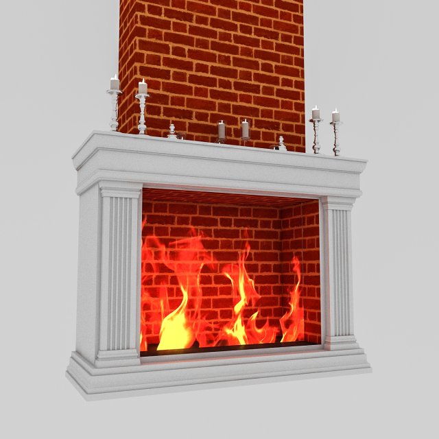 fireplace 01 3D Model .c4d .max .obj .3ds .fbx .stl .blend 