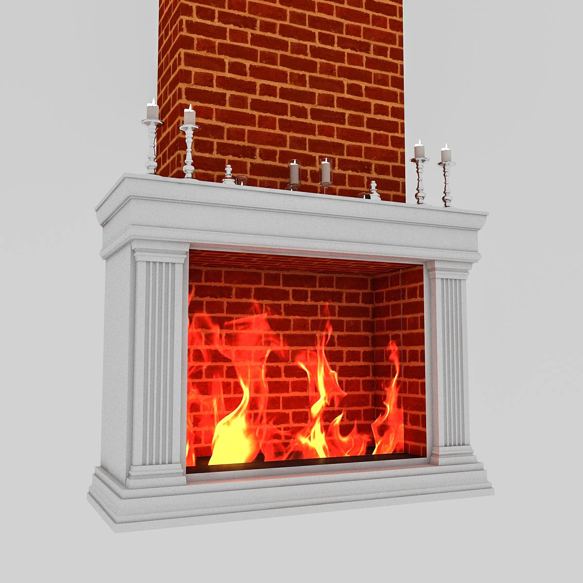 fireplace 01 3D Model .c4d .max .obj .3ds .fbx .stl .blend 