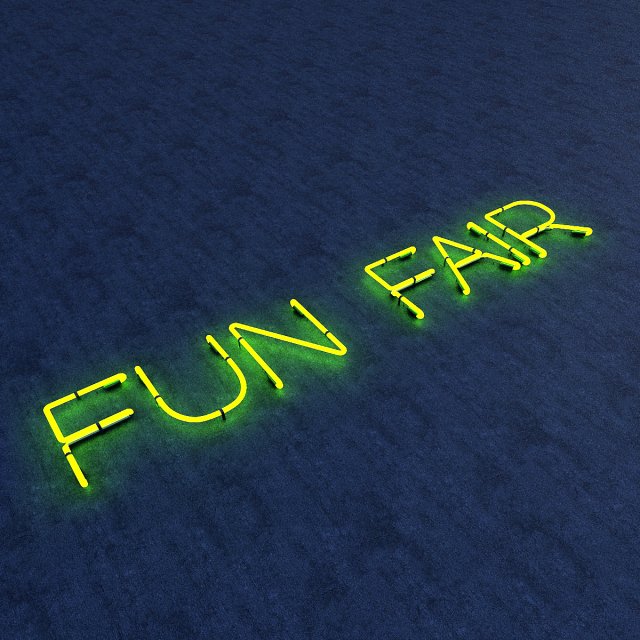 funfair neon sign 3Dモデル .c4d .max .obj .3ds .fbx .stl .blend 