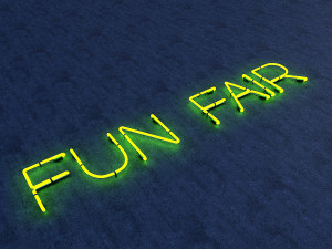 funfair neon sign 3D Model