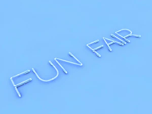 funfair neon sign 3D Model