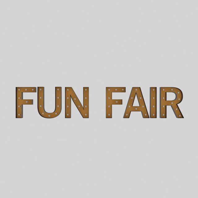 funfair sign with bulb Modelo 3D .c4d .max .obj .3ds .fbx .stl .blend 