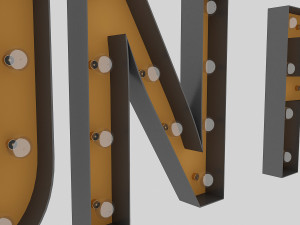 funfair sign with bulb Modelo 3D