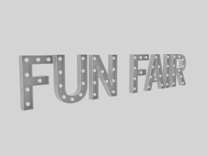 funfair sign with bulb Modelo 3D