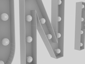 funfair sign with bulb Modelo 3D