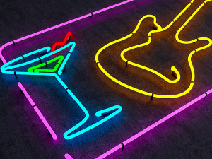 guitar goblet neon sign 3D 模型