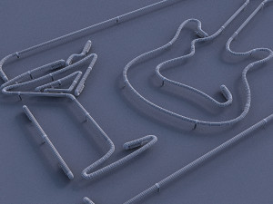 guitar goblet neon sign 3D 模型