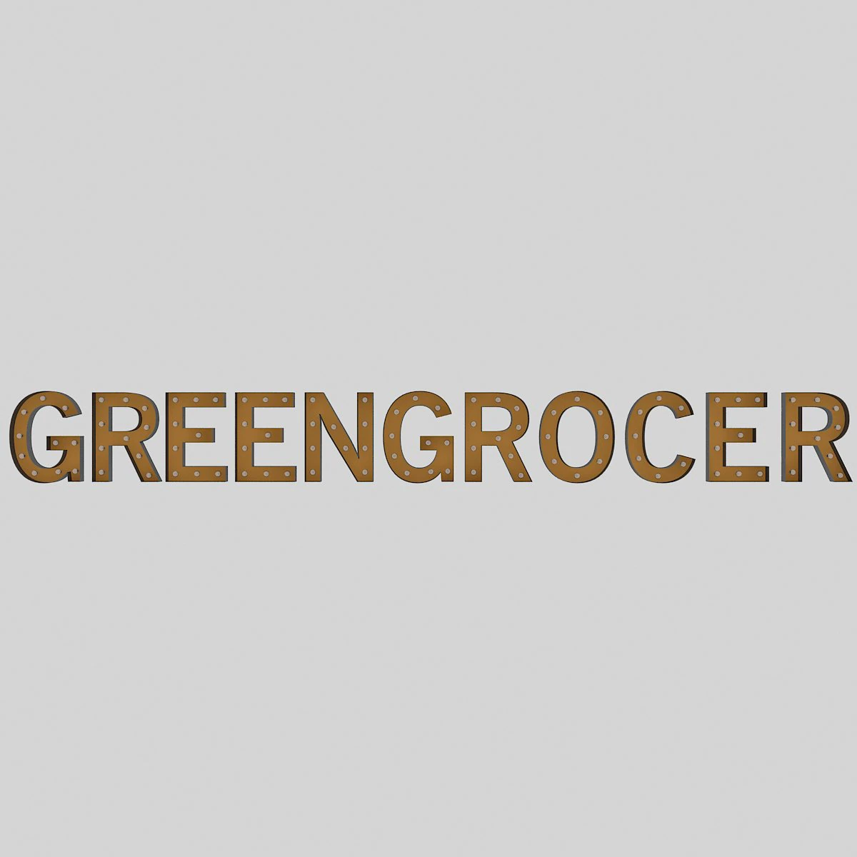 green gracor sign with bulb 3D Model .c4d .max .obj .3ds .fbx .stl .blend 