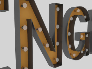 green gracor sign with bulb Modelo 3D