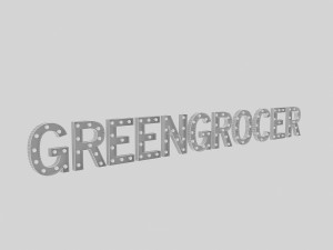 green gracor sign with bulb Modelo 3D